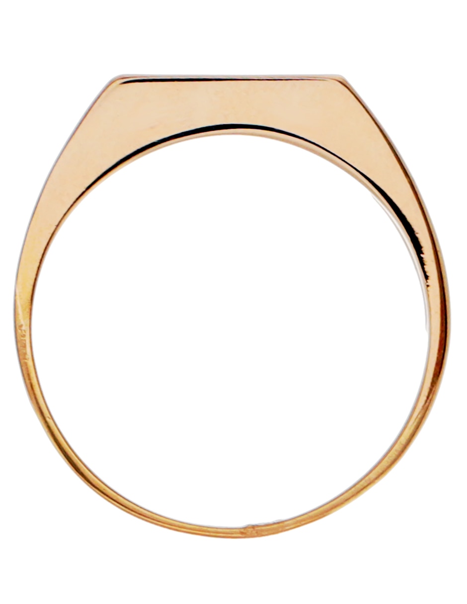 Anillo cuadrada 14 k de oro amarillo diamante pulido 4