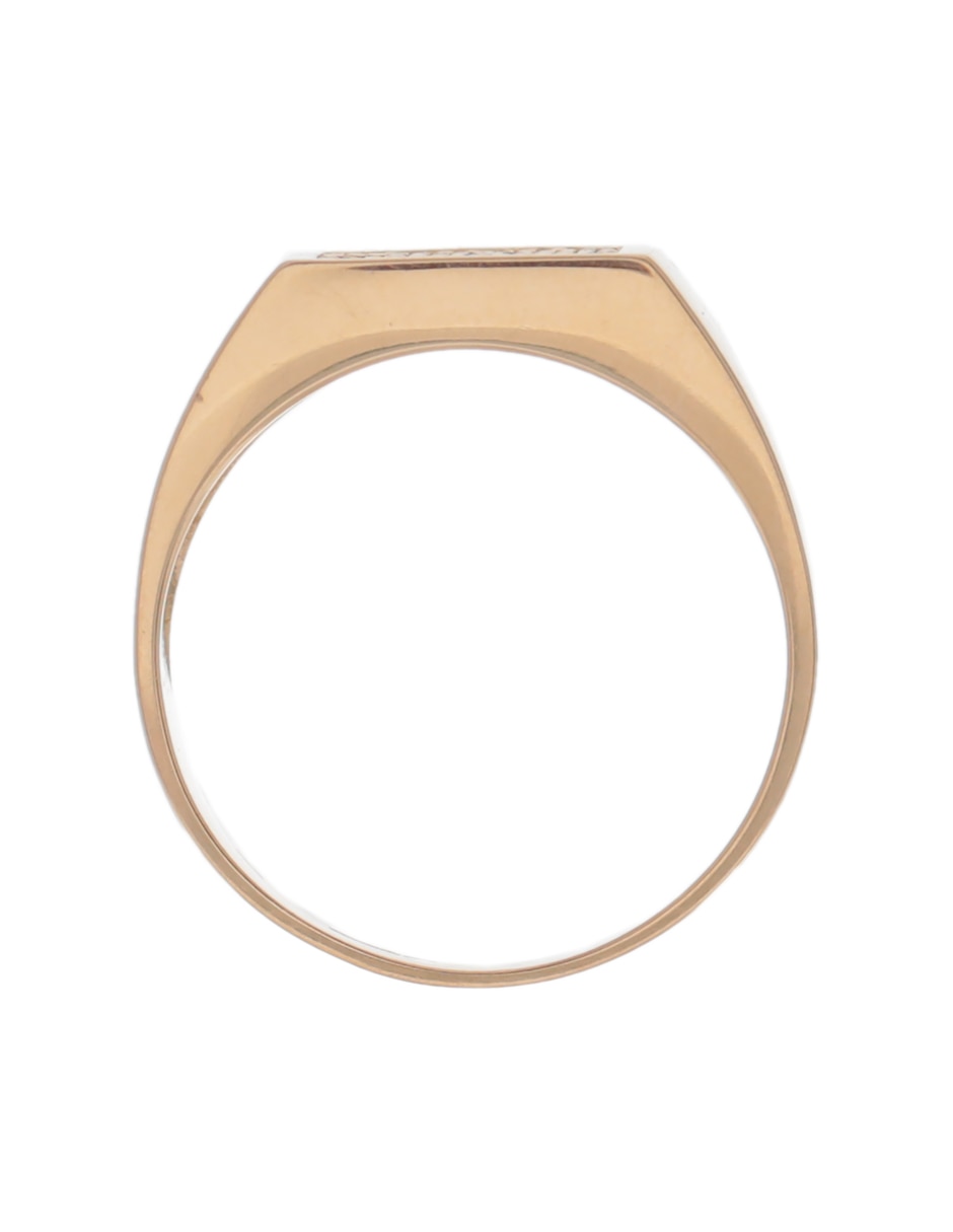 Anillo cuadrada 14 k de oro amarillo diamante negro pulido 4