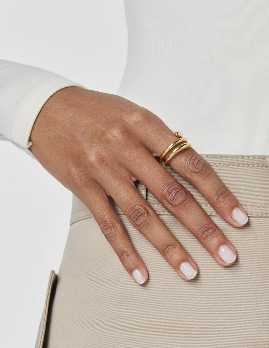 Anillo New Hav P 925 de plata vermeil brillante