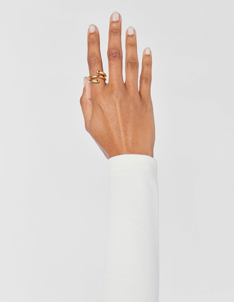 Anillo New Hav P 925 de plata vermeil brillante