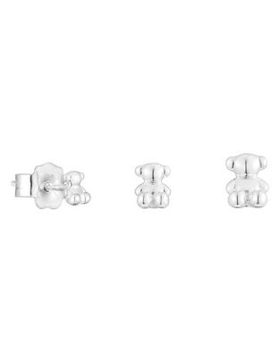 Aretes de oso Tous Bold Bear de plata P 925 con acabado plateado
