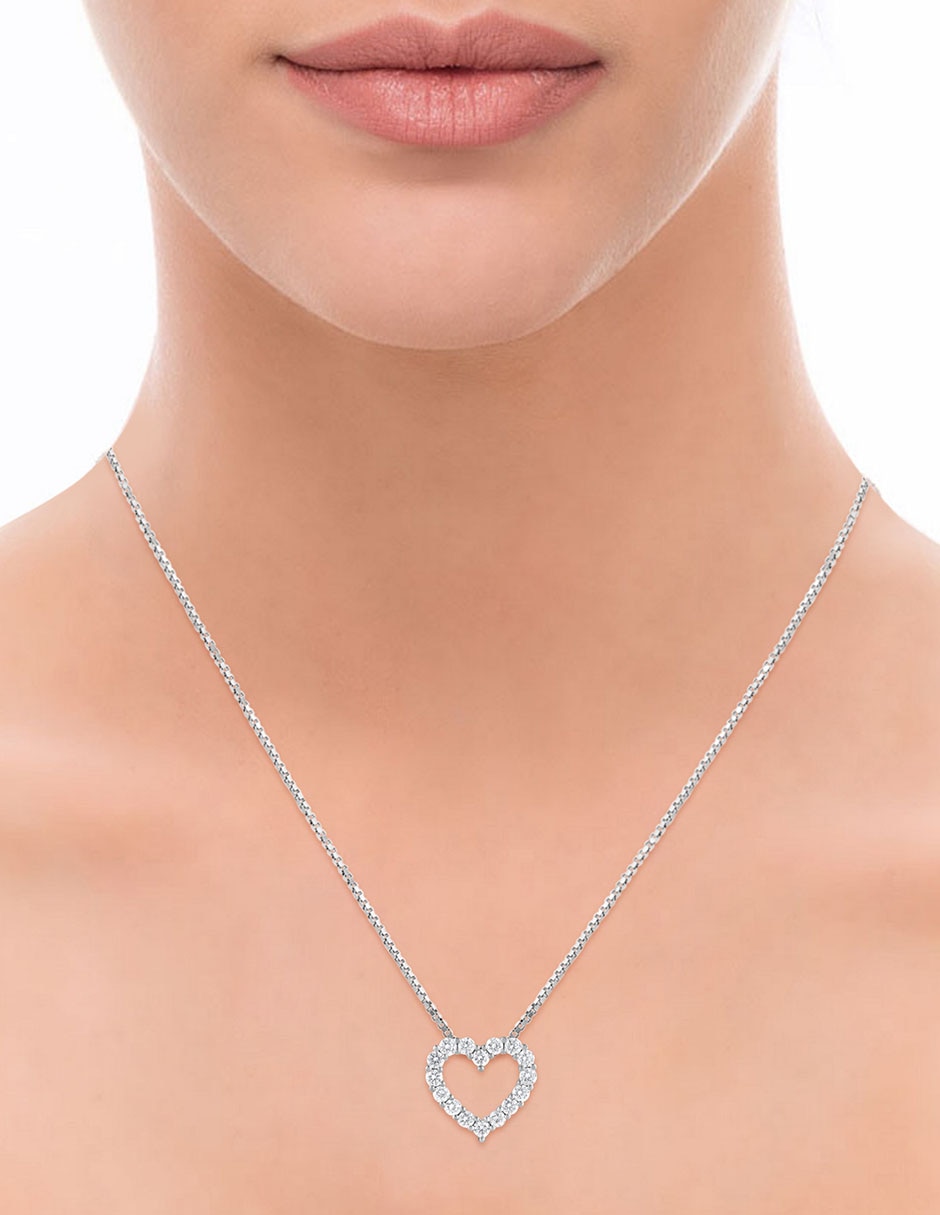 Collar con dije de corazón de oro 14 K 3