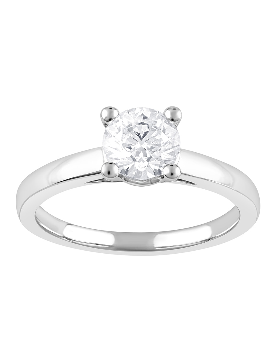 Anillo de compromiso de oro blanco 14 k