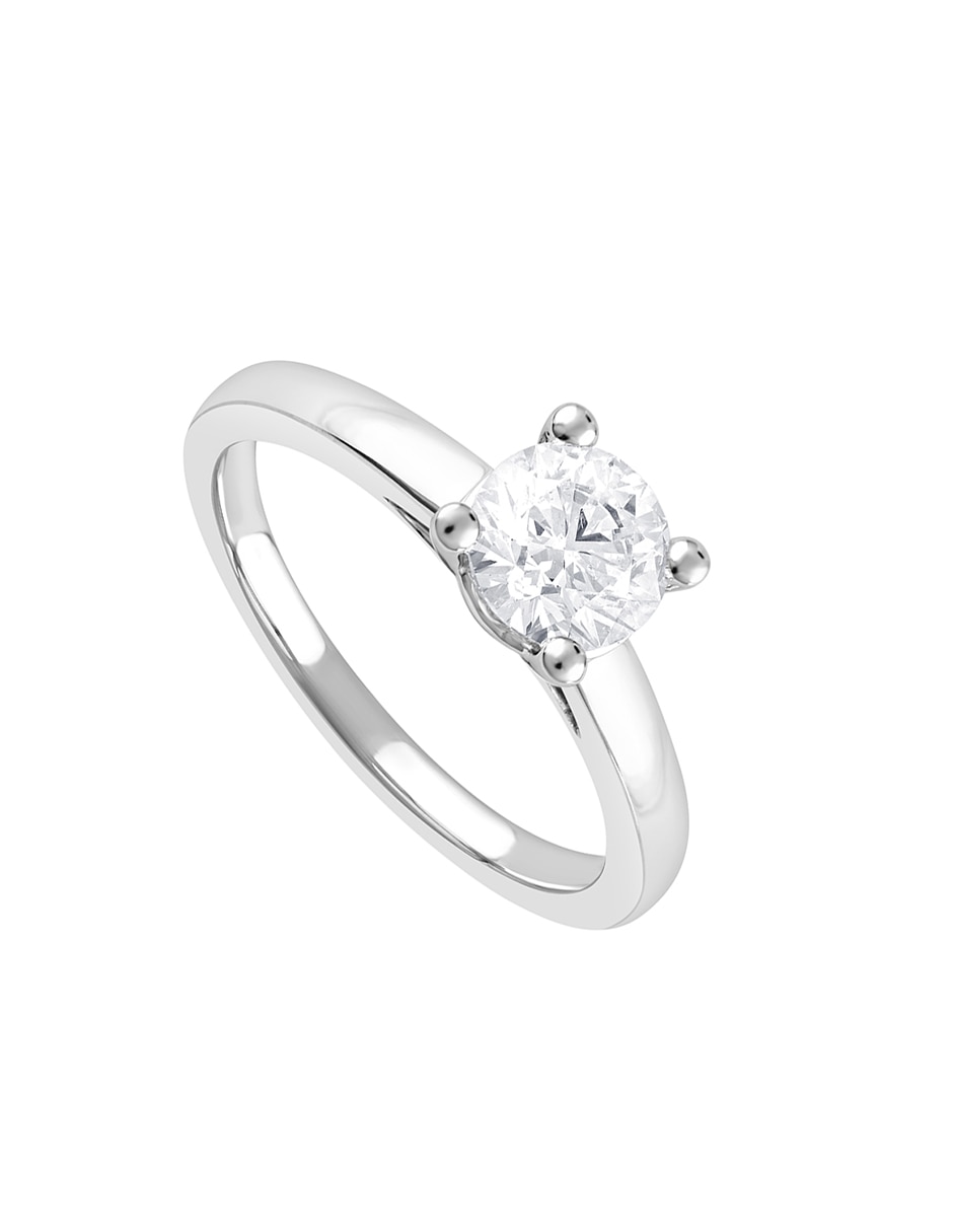 Anillo de compromiso de oro blanco 14 k
