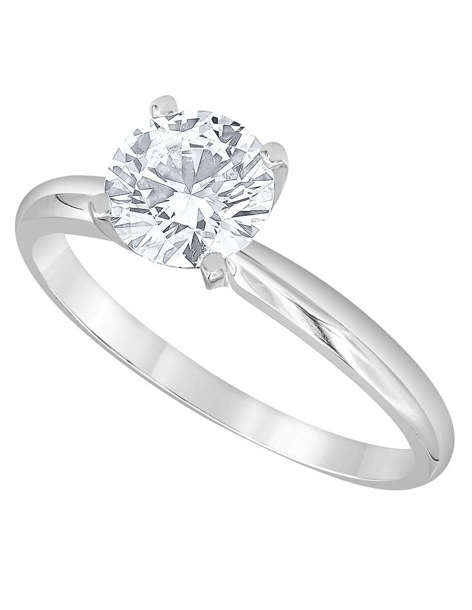 Anillo de compromiso de oro blanco 14 k 3
