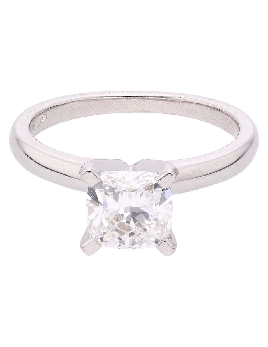 Anillo de compromiso de oro blanco 14 k diamante