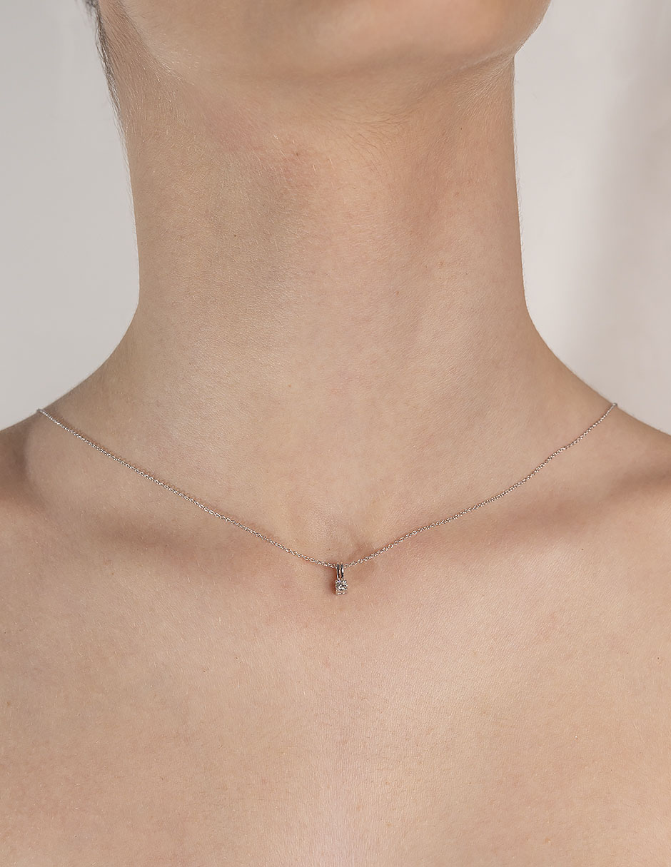 Collar de oro blanco 14 K Collar de oro blanco 14 K