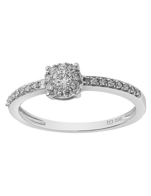 Anillo de compromiso de oro blanco 14 k diamante