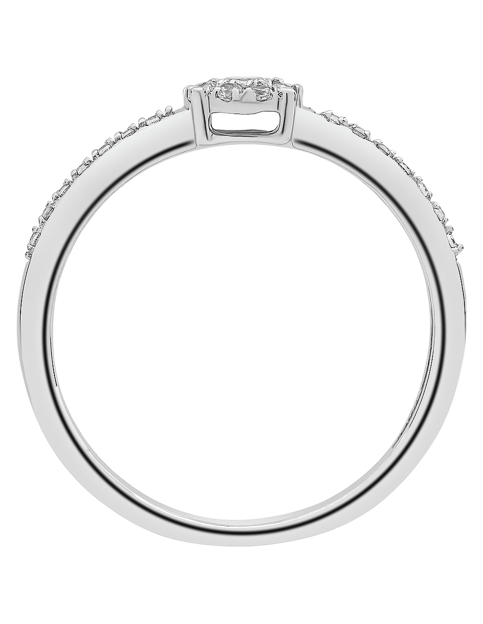 Anillo de compromiso de oro blanco 14 k diamante 3