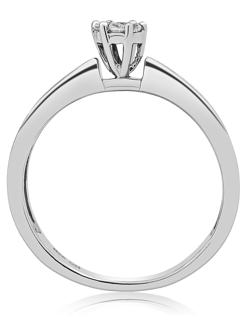 Anillo de compromiso de oro blanco 14 k diamante 3