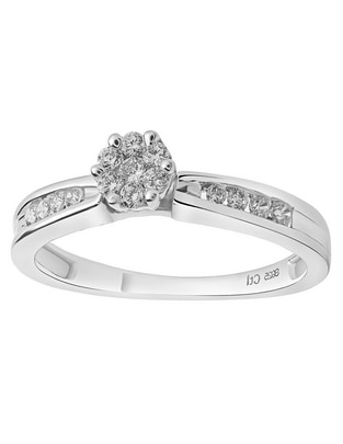 Anillo de compromiso de oro blanco 14 k diamante 1