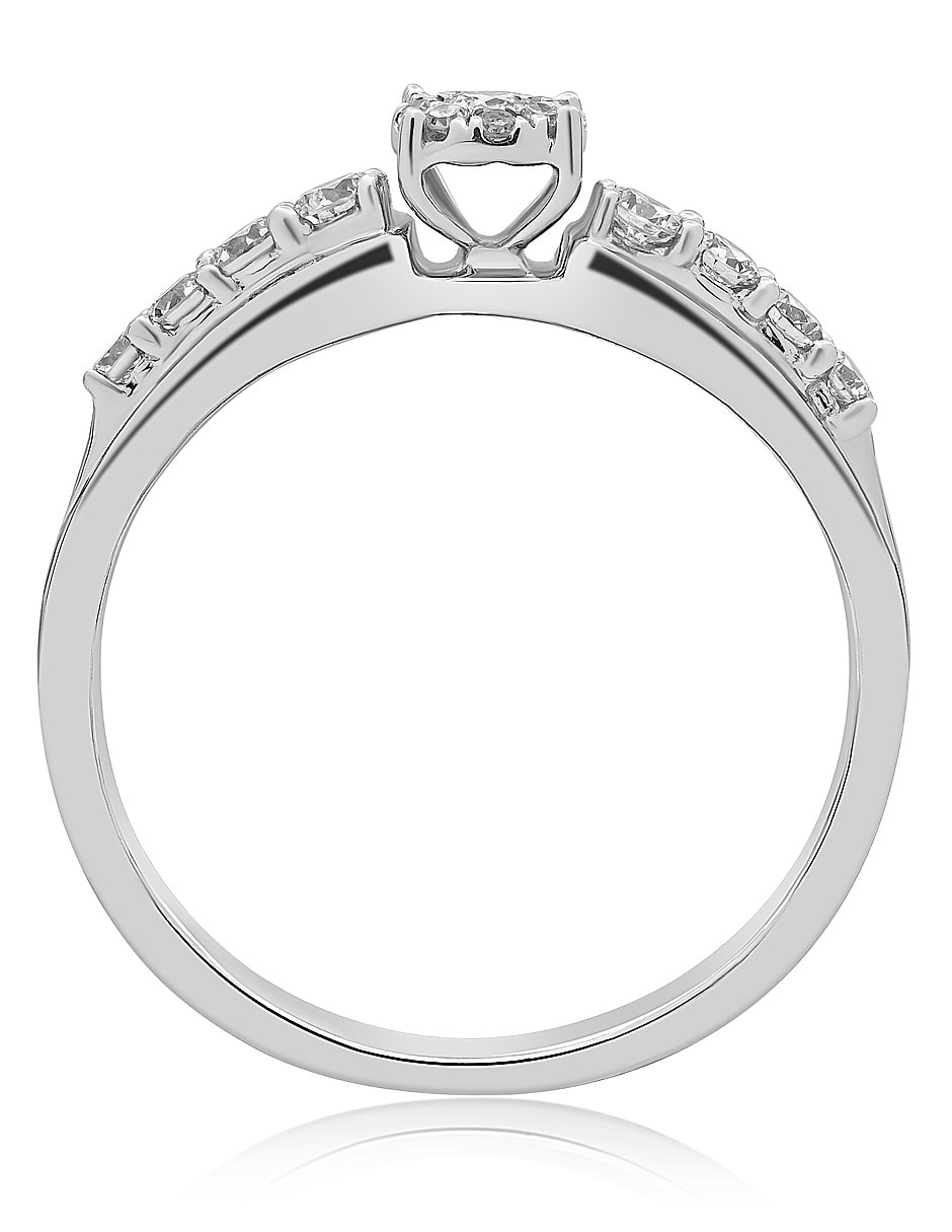 Anillo de compromiso de oro blanco 14 k Jayda diamante