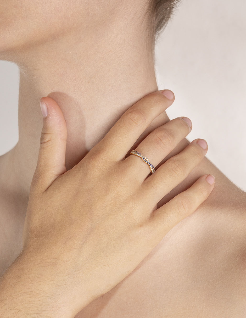 Anillo de compromiso de oro 14 k esmeralda 2