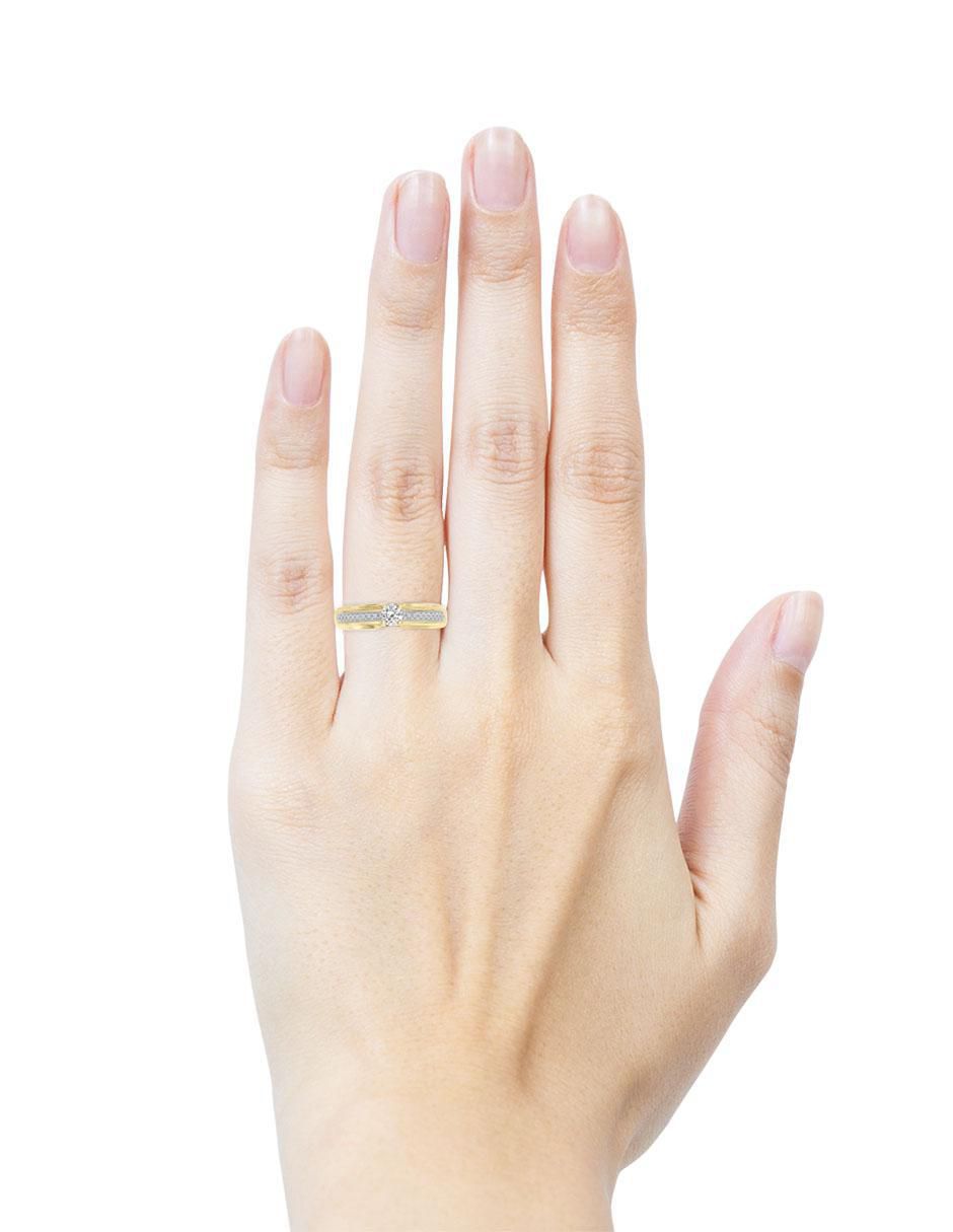 Solitario 14 k Agnes diamante 6