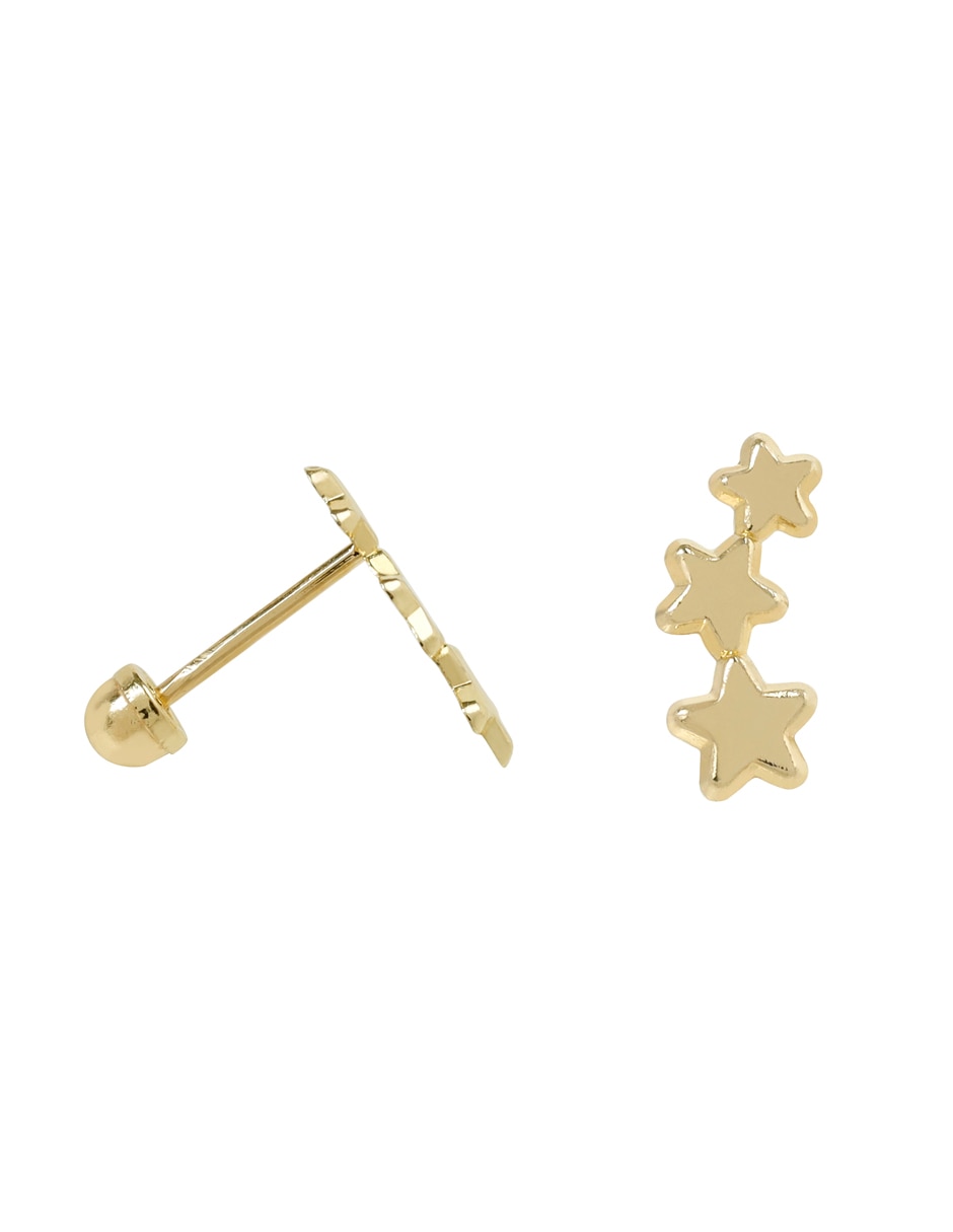 Broqueles de estrella D Cadena de oro con acabado brillante zirconia