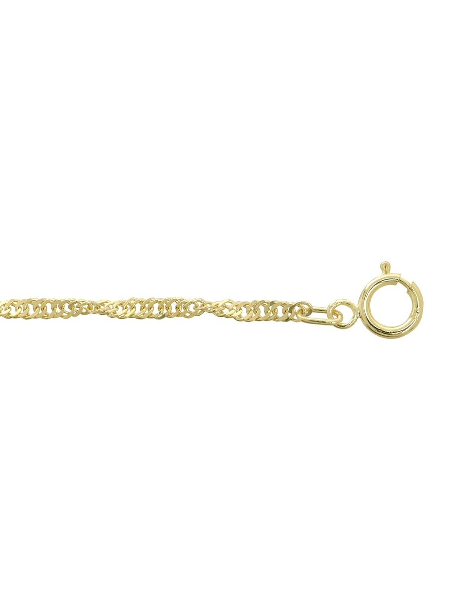 Pulsera D Cadena de oro 14 K con acabado brillante