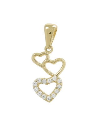 Dije de corazón D Cadena de oro 14 K