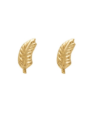 Broqueles de hoja de oro amarillo 14 K con acabado brillante 1