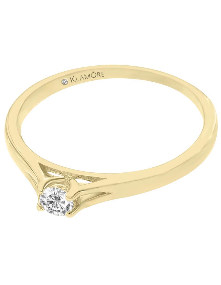 Solitario 14 k Evadne diamante
