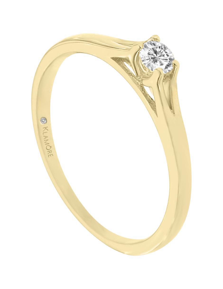 Solitario 14 k Evadne diamante 5