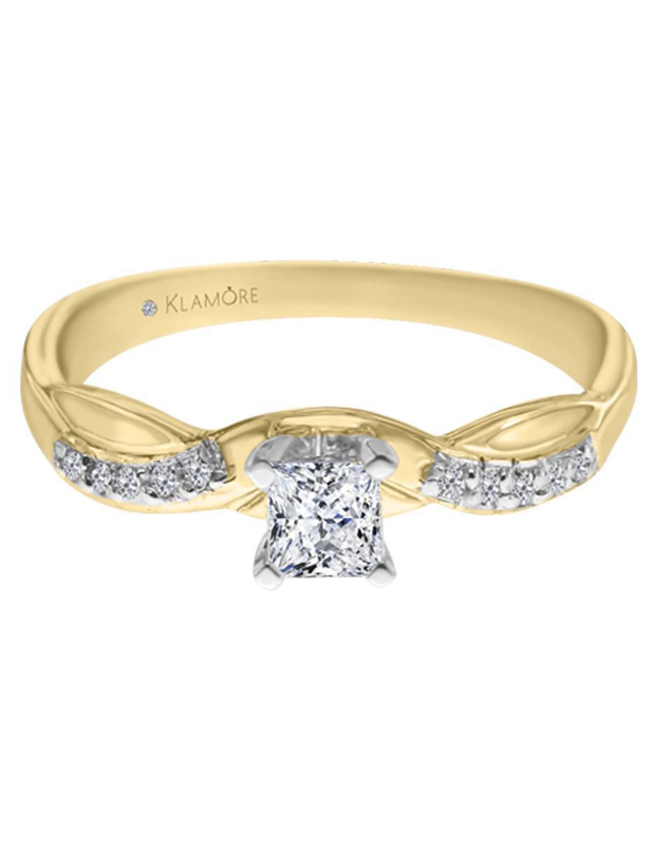 Solitario 14 k Robin diamante