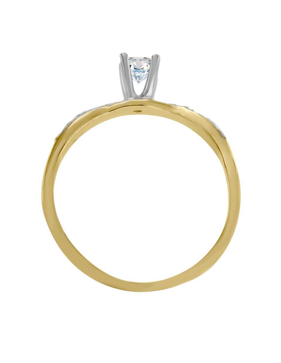Solitario 14 k Robin diamante 3