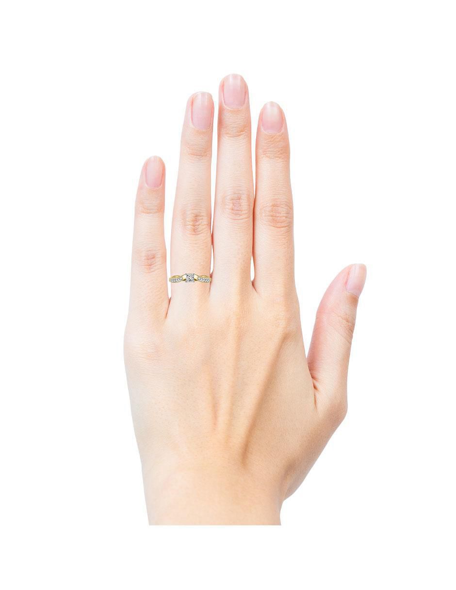 Solitario 14 k Robin diamante 4