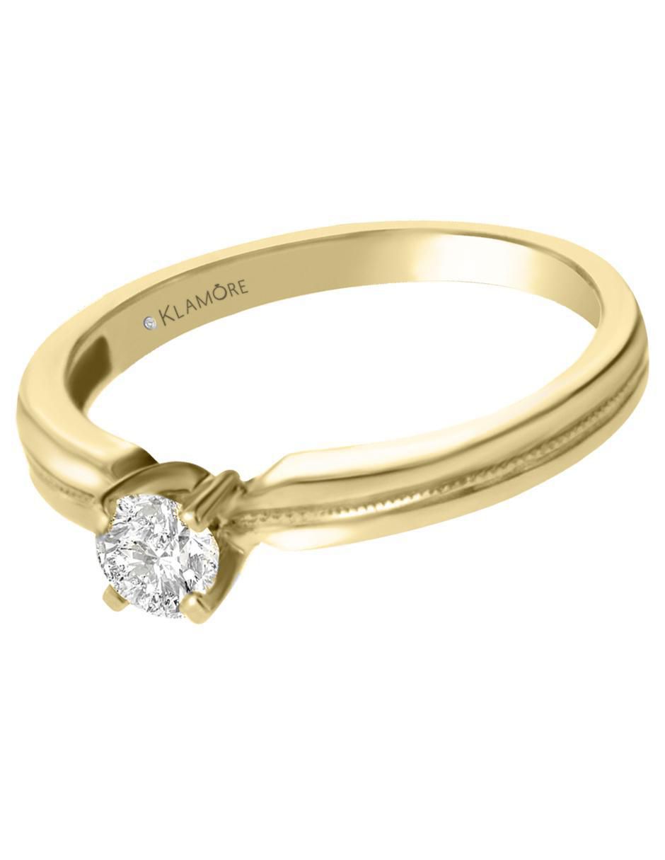 Solitario de oro 14 k Romina diamante