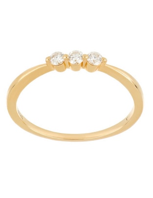 Anillo redondo Piedras Naturales de oro amarillo diamante 1