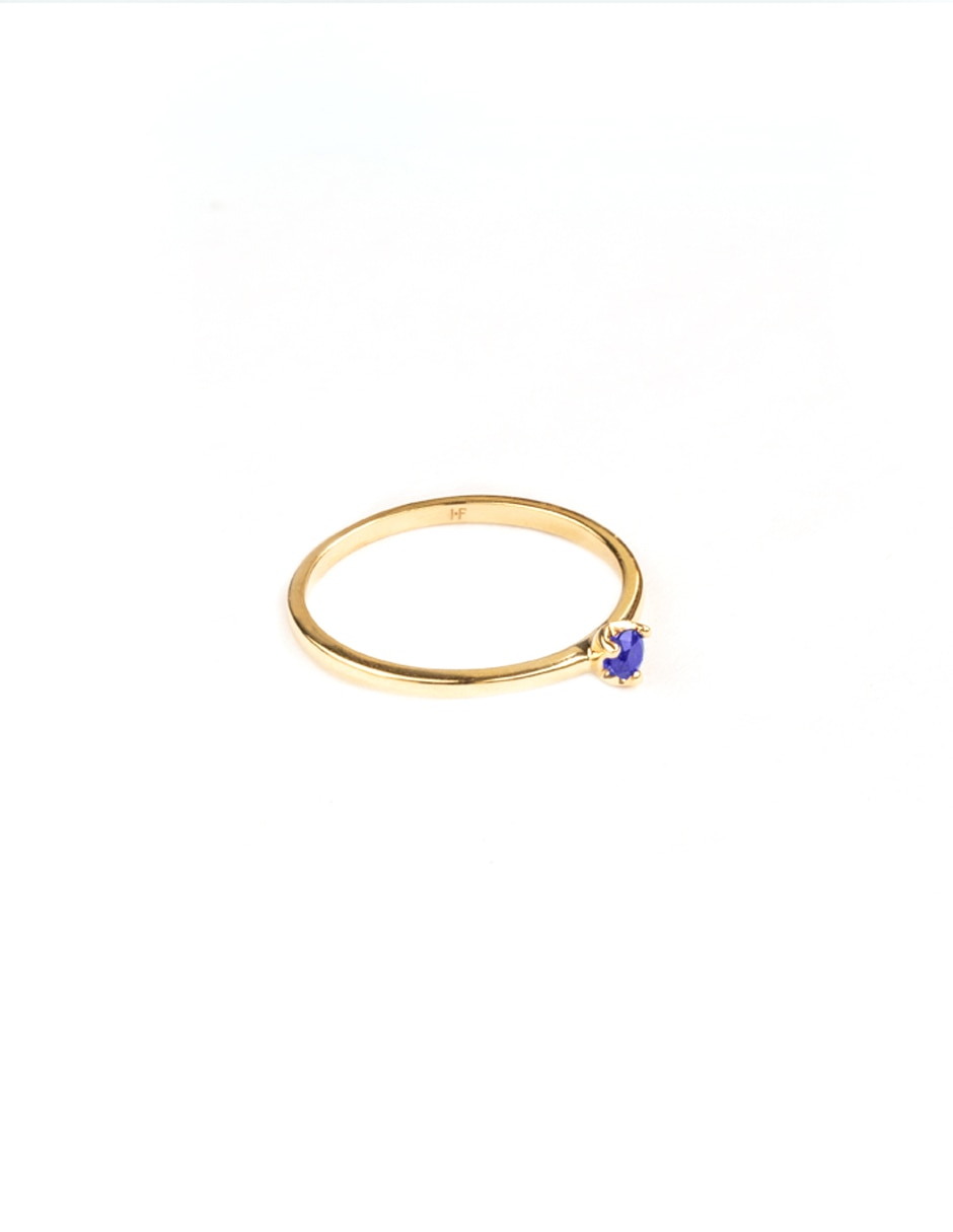 Anillo de oro amarillo zafiro brillante 4