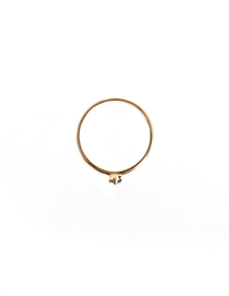 Anillo de oro amarillo zafiro brillante 3