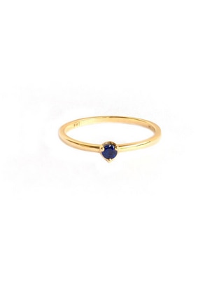 Anillo de oro amarillo zafiro brillante 1