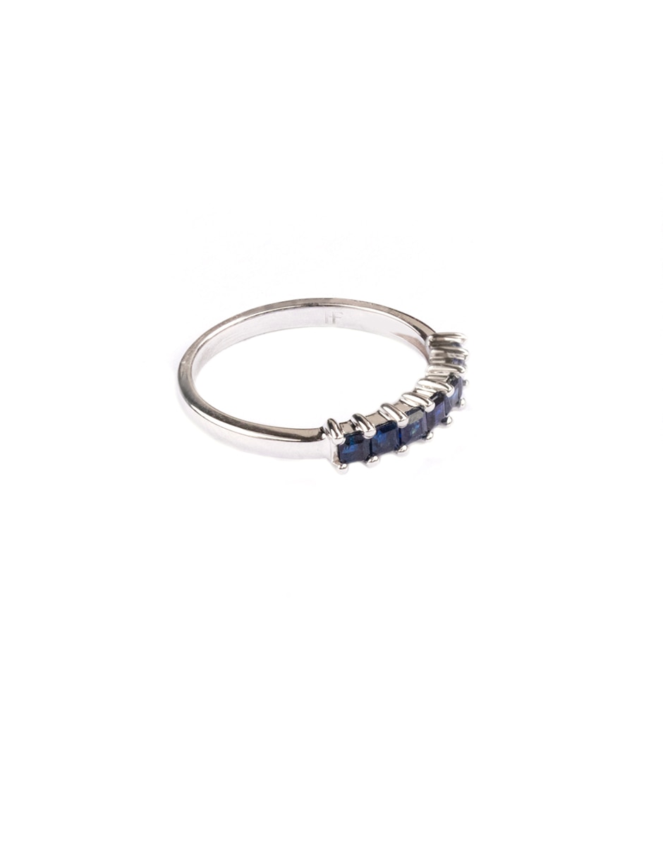 Anillo geométrico Helodia de oro amarillo zafiro brillante