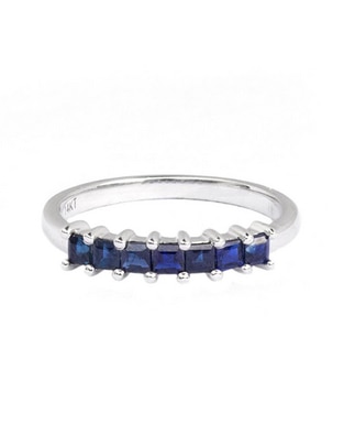 Anillo geométrico Helodia de oro amarillo zafiro brillante 1