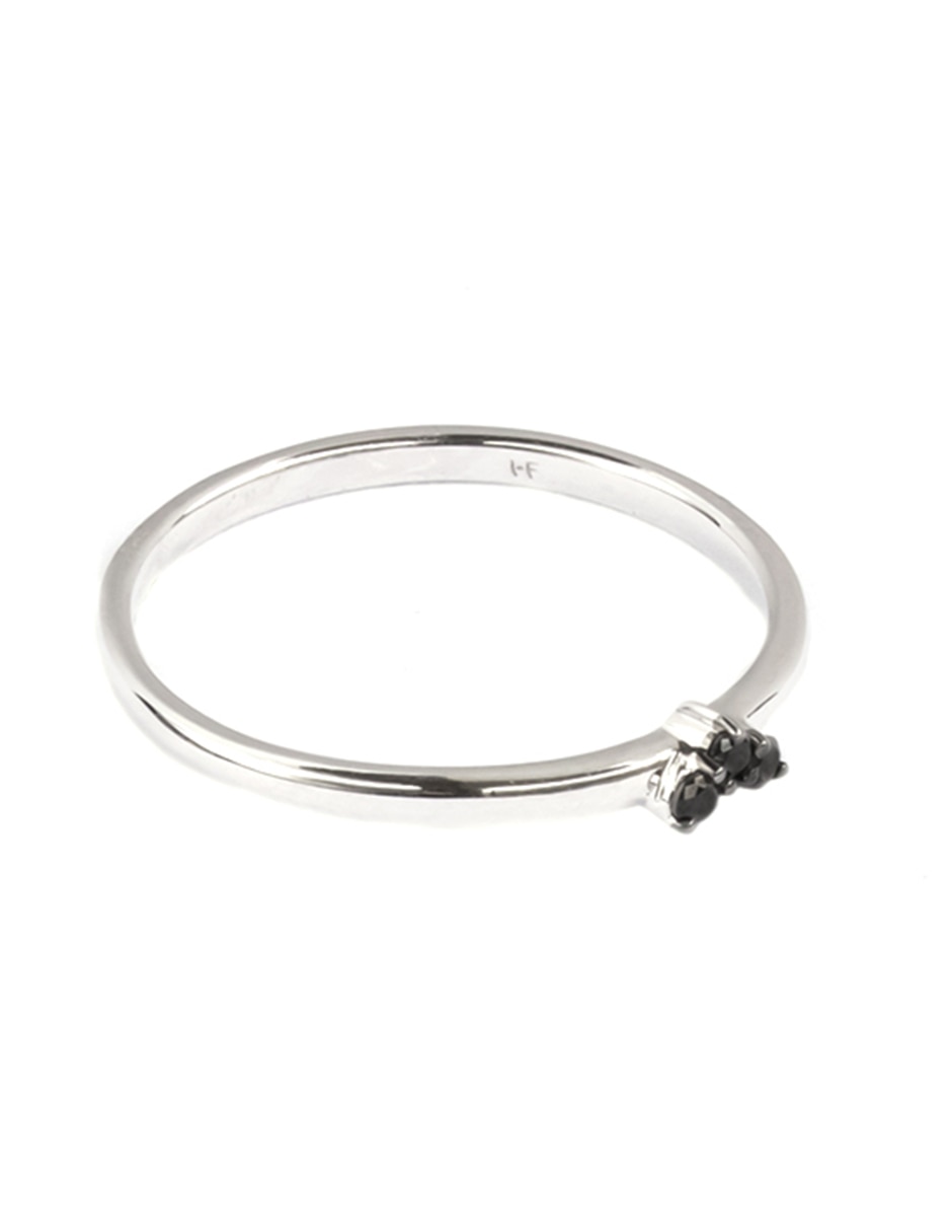 Anillo de corazón Abante de oro blanco diamante negro brillante 3