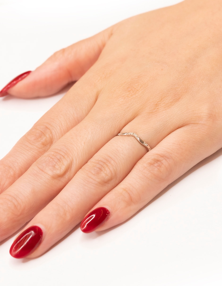 Anillo Acamas de oro blanco diamante brillante 4