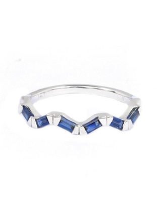 Anillo Galatea de oro blanco zafiro brillante 1