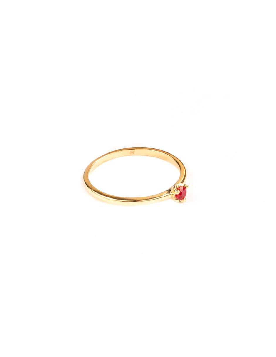 Anillo de oro amarillo rubí brillante 4