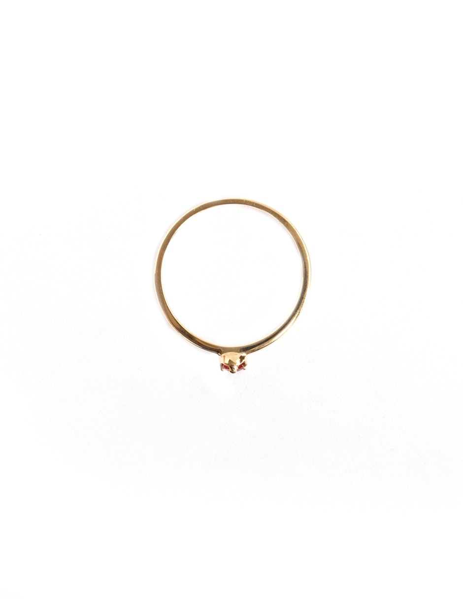 Anillo de oro amarillo rubí brillante 3