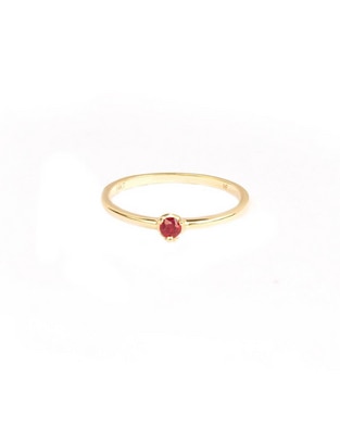 Anillo de oro amarillo rubí brillante 1
