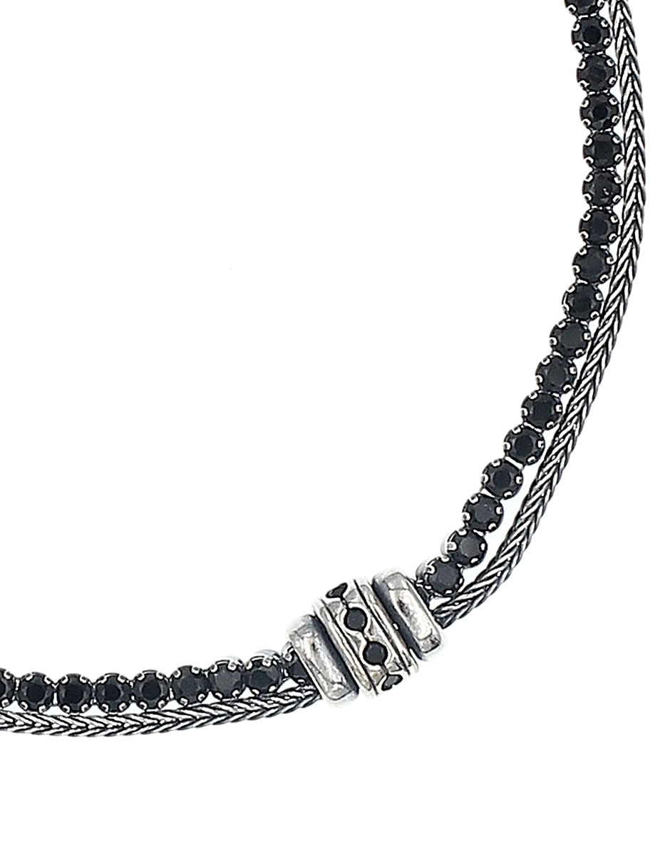 Pulsera de plata con circonita acabado pulido 2