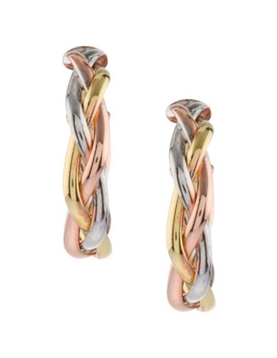 Arracadas de flor de oro florentino 14 K con acabado brillante