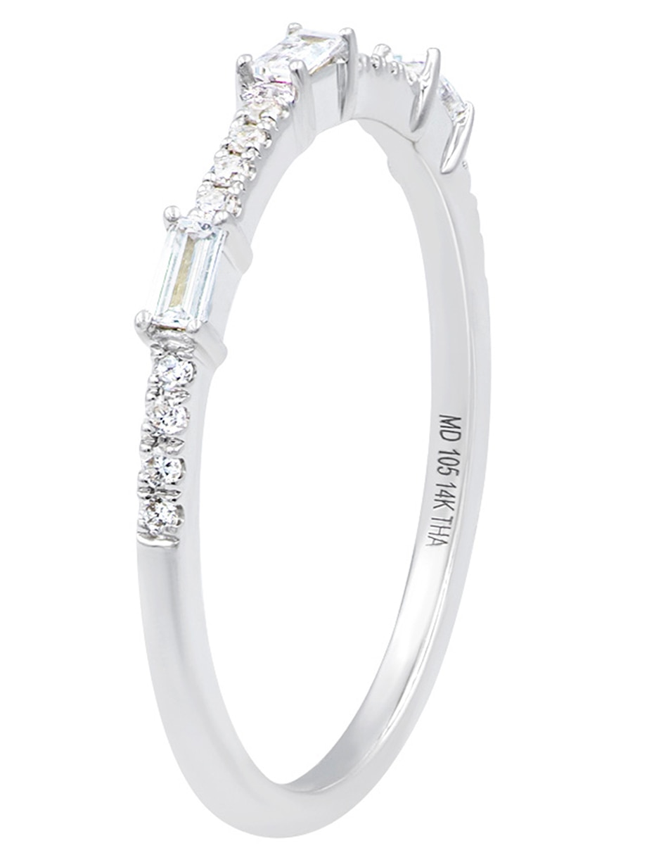 Anillo de compromiso de oro blanco 14 k diamante