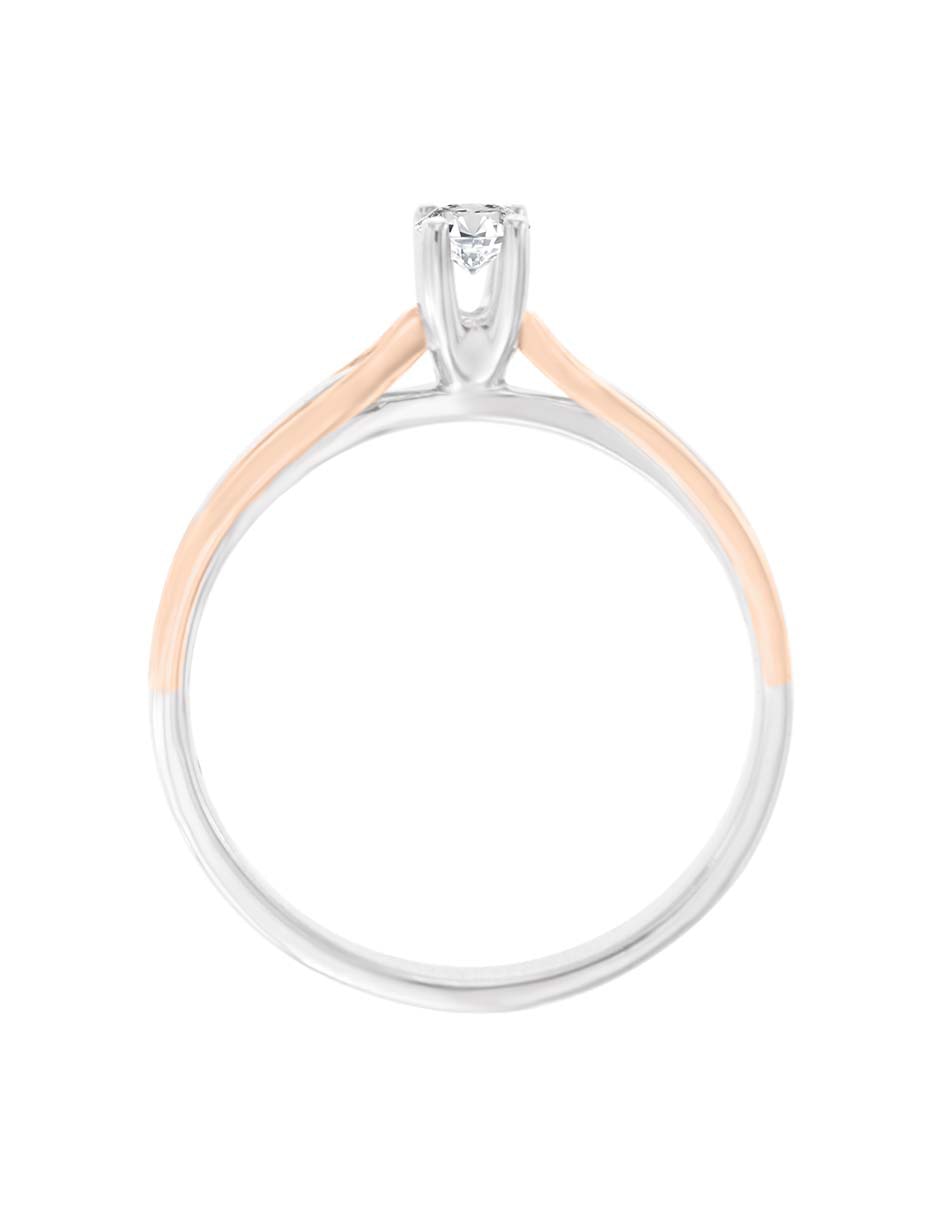 Solitario de oro blanco 14 k Klamore Fabianne diamante