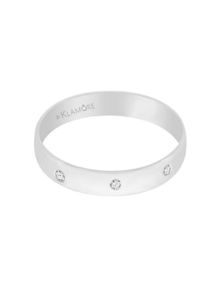 Argolla de oro blanco 14 k Amori diamante