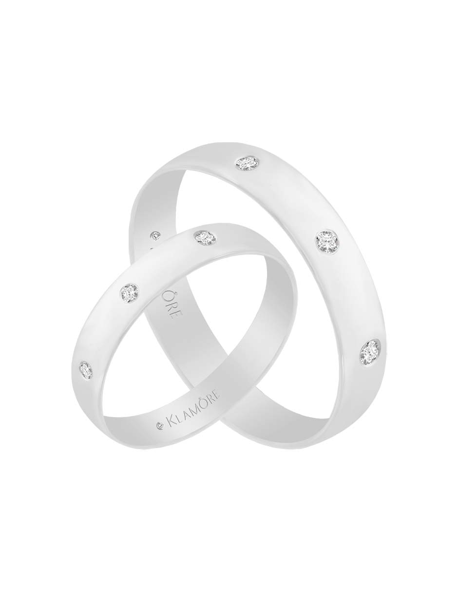 Argolla de oro blanco 14 k Amori diamante 3