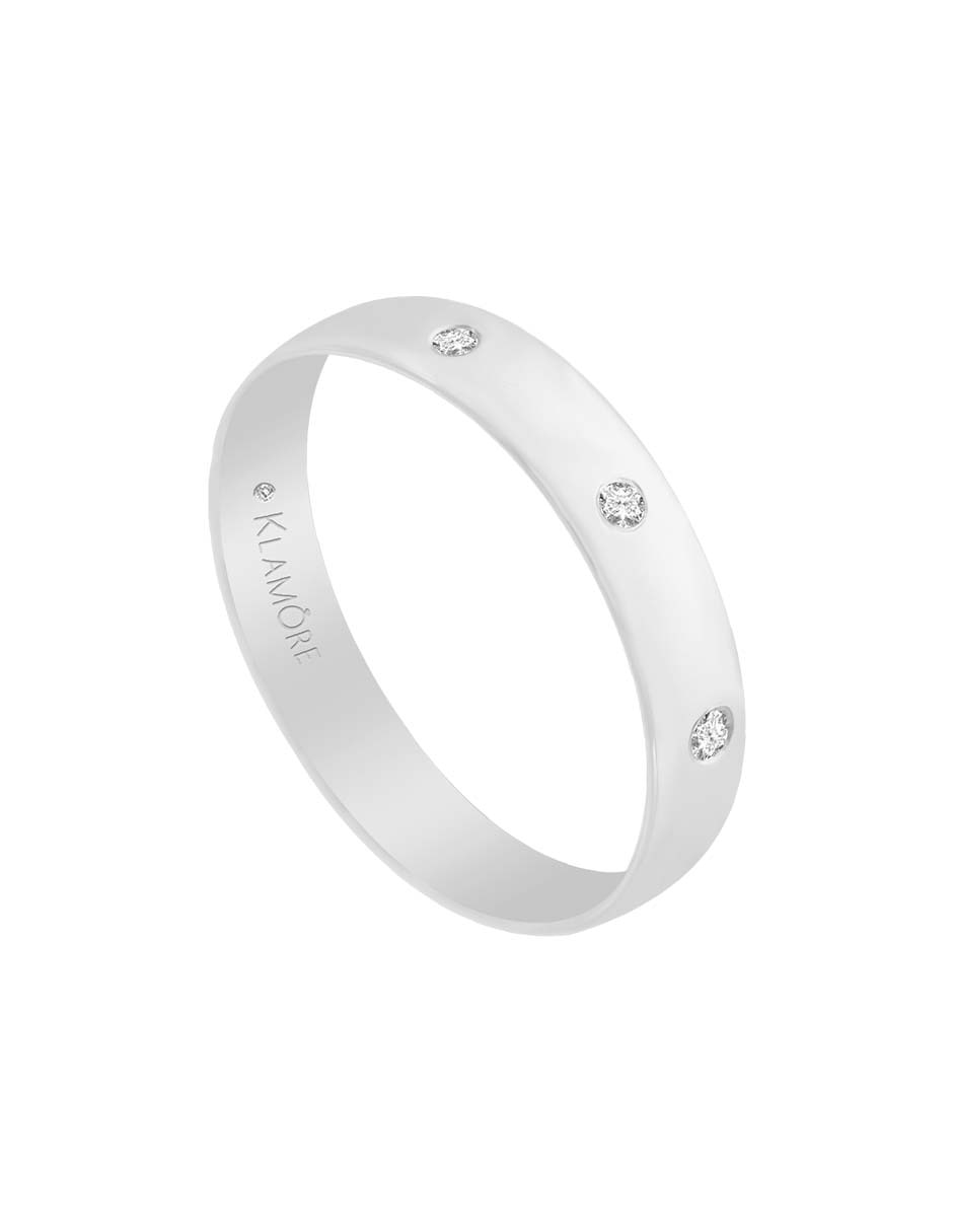 Argolla de oro blanco 14 k Amori diamante 4