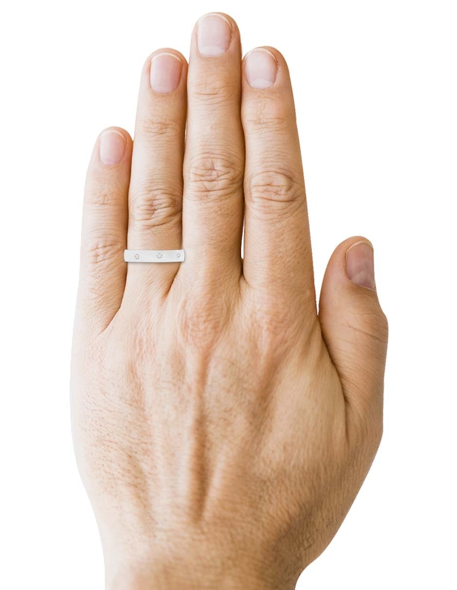 Argolla de oro blanco 14 k Amori diamante 3