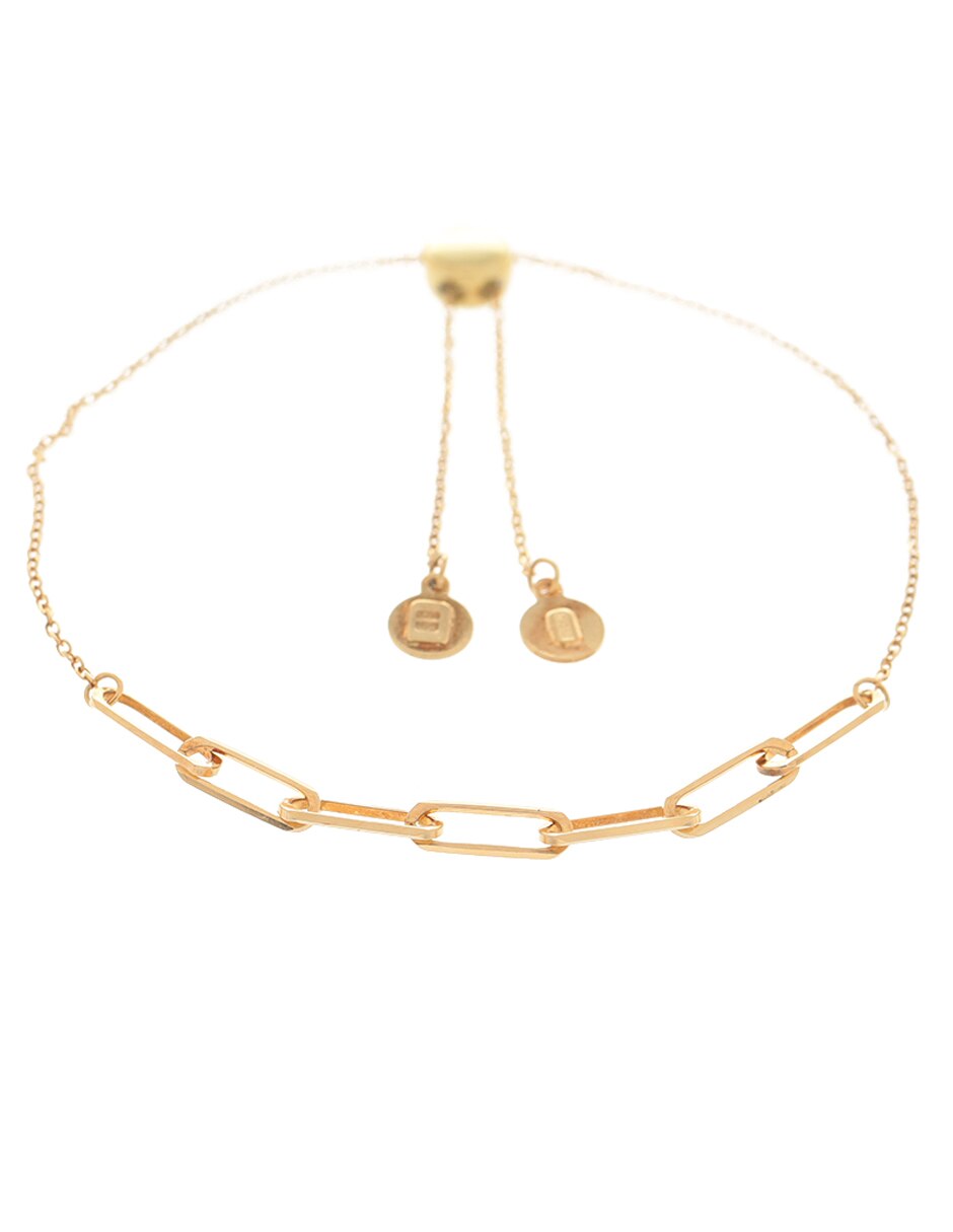 Pulsera de oro 14 K acabado liso 2