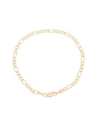 Pulsera de oro amarillo 14 K acabado liso